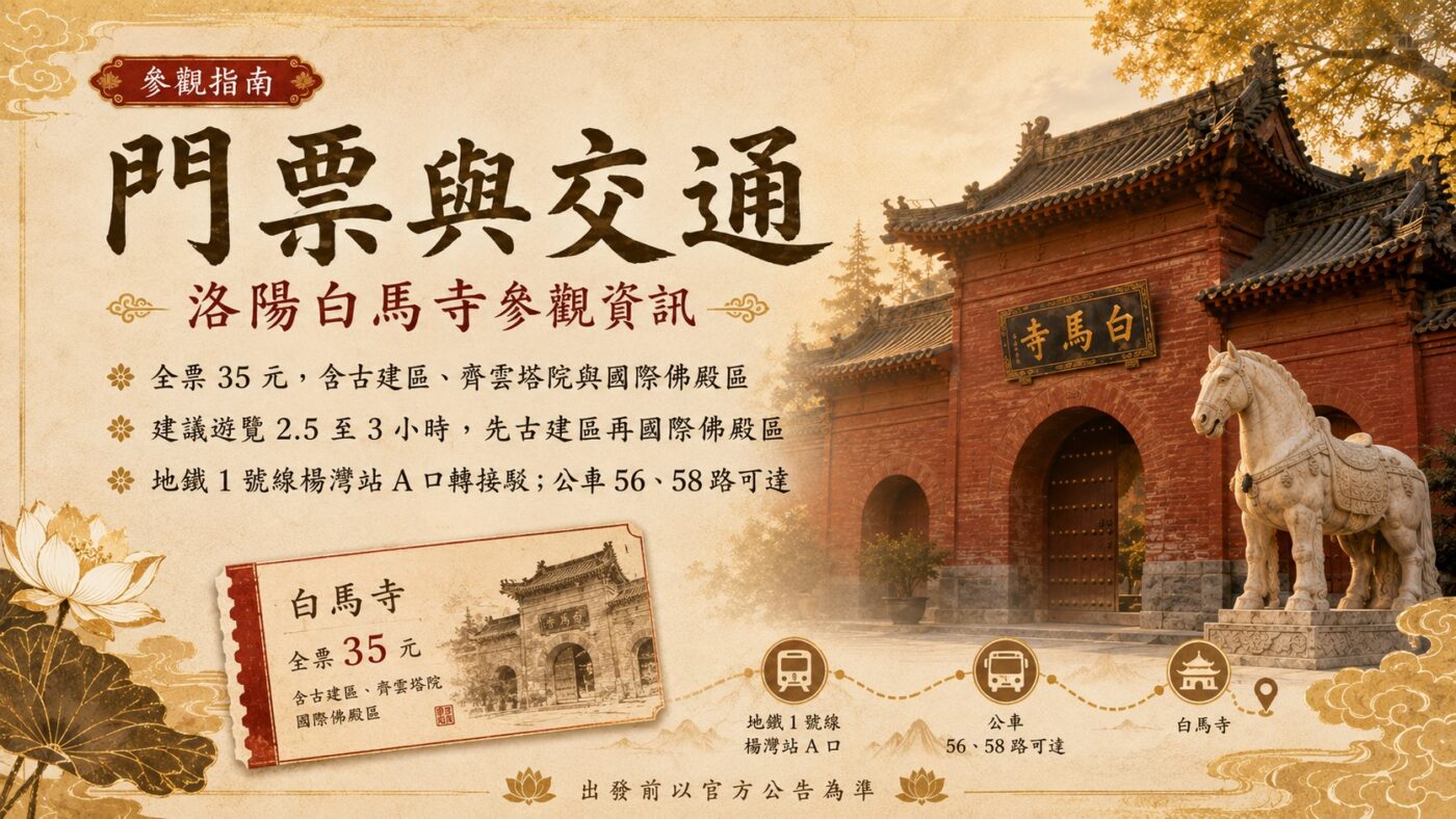 五、白馬寺門票與交通資訊