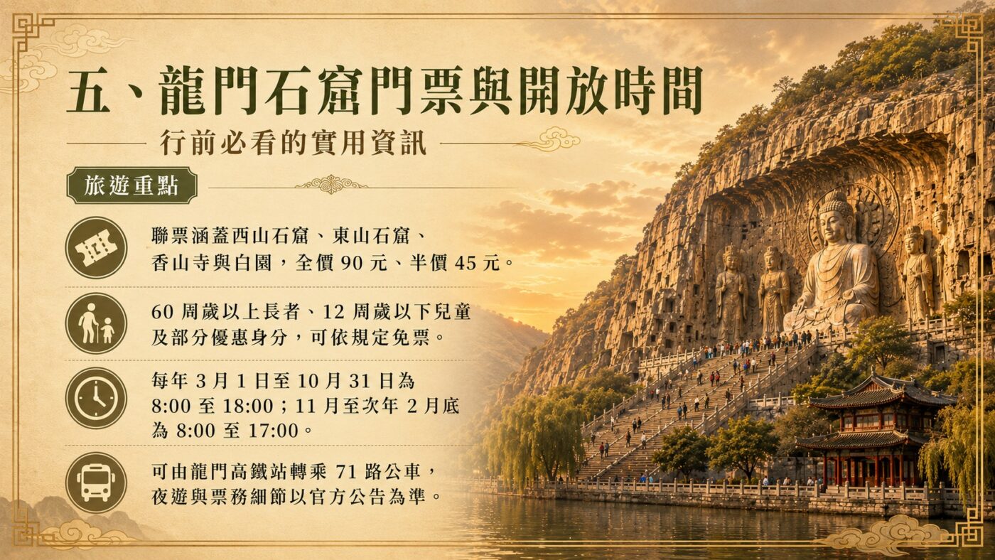 五、龍門石窟門票與開放時間