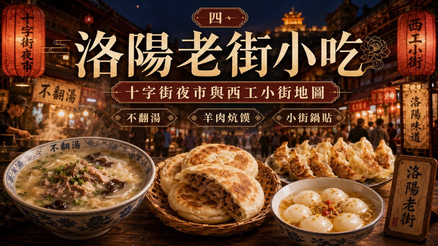 四、洛陽老街小吃：十字街夜市與西工小街地圖