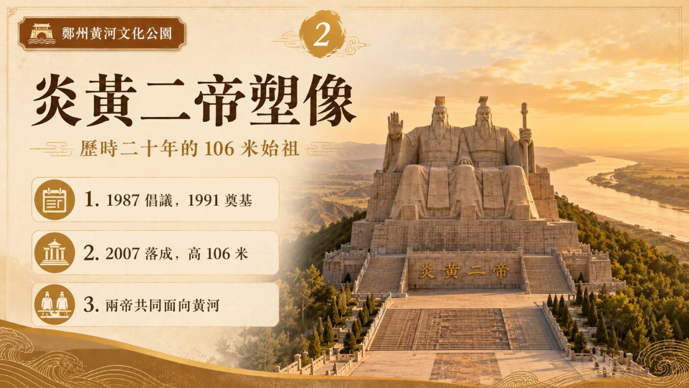 二、炎黃二帝塑像：歷時二十年的 106 米始祖2