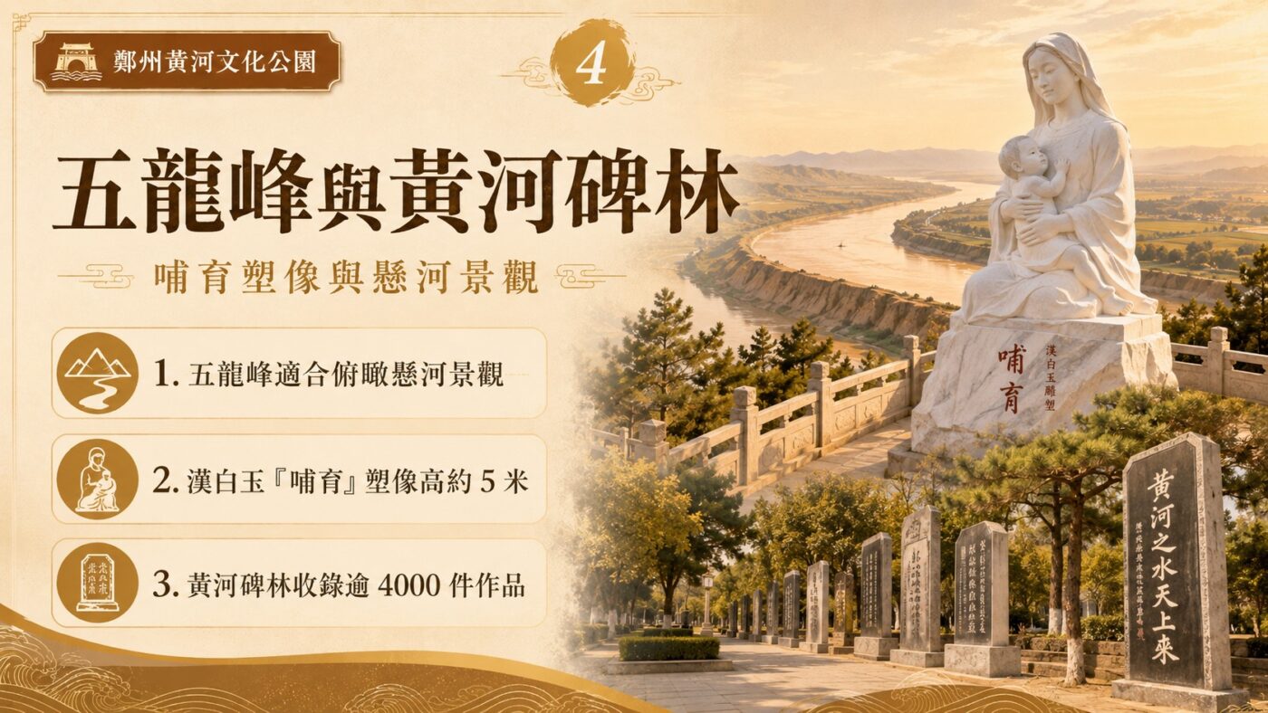 四、五龍峰與哺育塑像、黃河碑林2