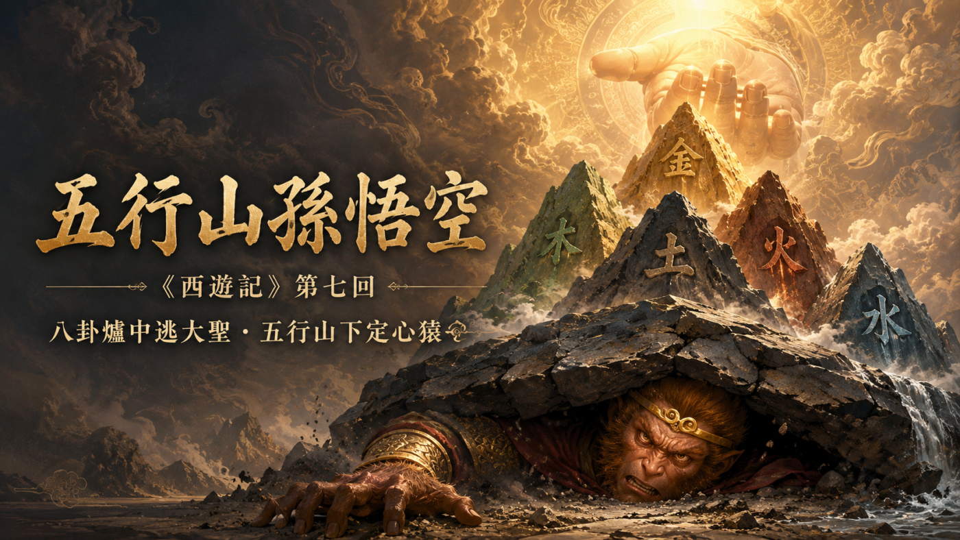 五行山孫悟空：如來佛祖收伏大聖的《西遊記》第七回