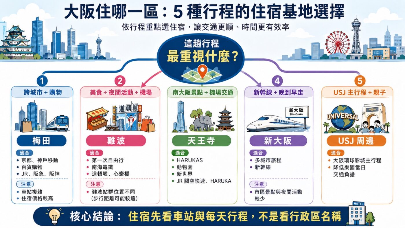 八、大阪住哪一區：依行程選擇交通基地