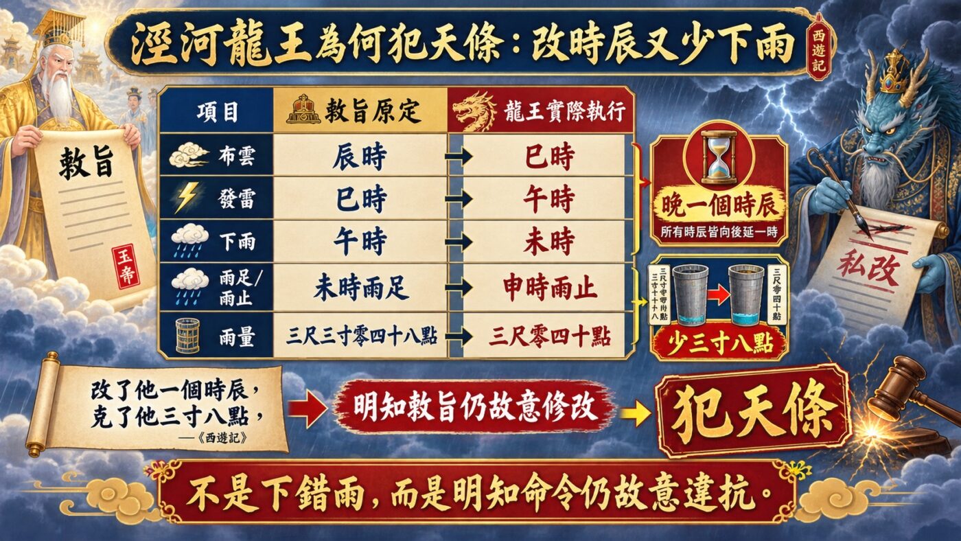 四、涇河龍王為何犯天條：改時辰又少下雨9