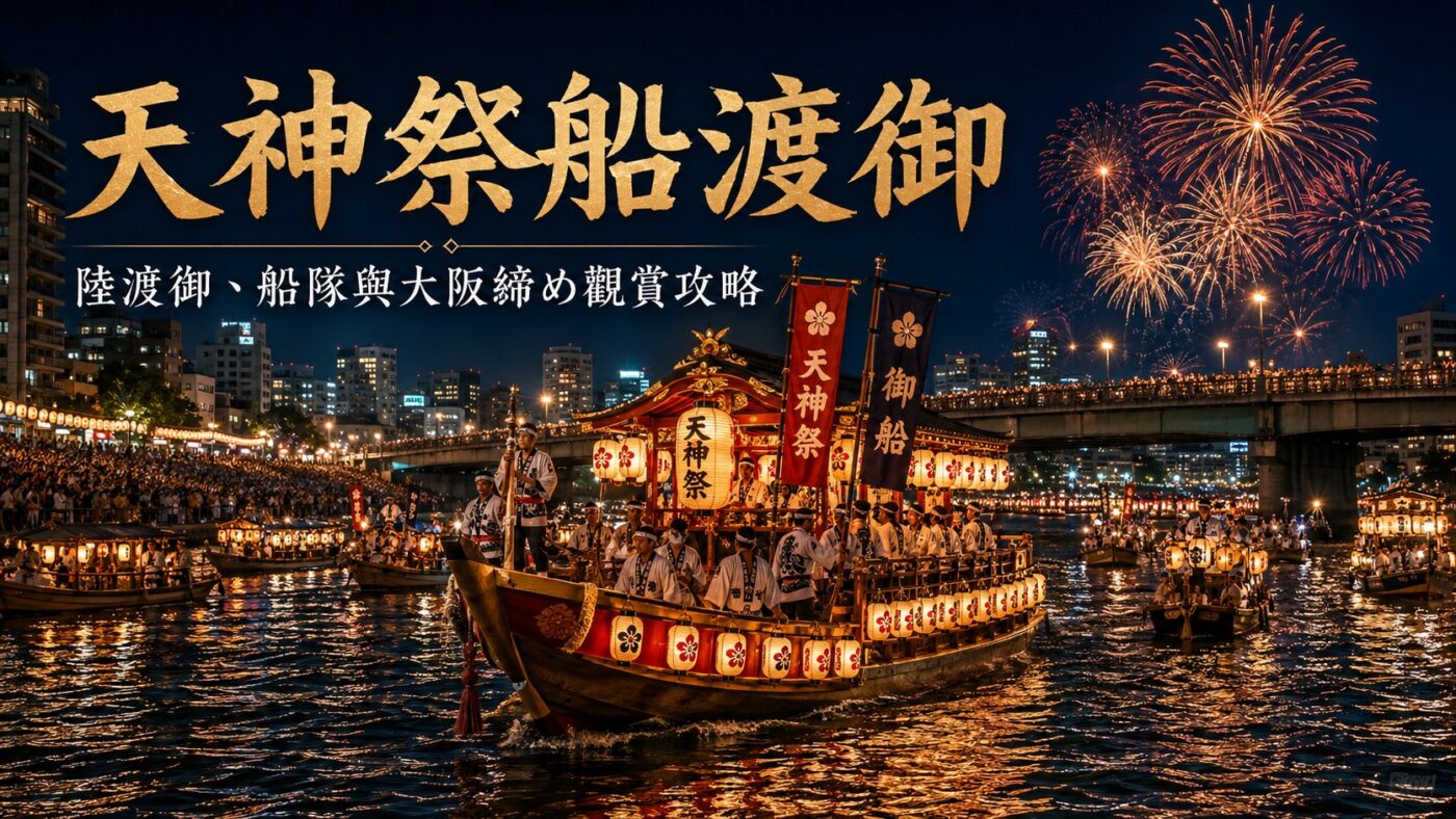 天神祭船渡御：陸渡御、船隊與大阪締め觀賞攻略