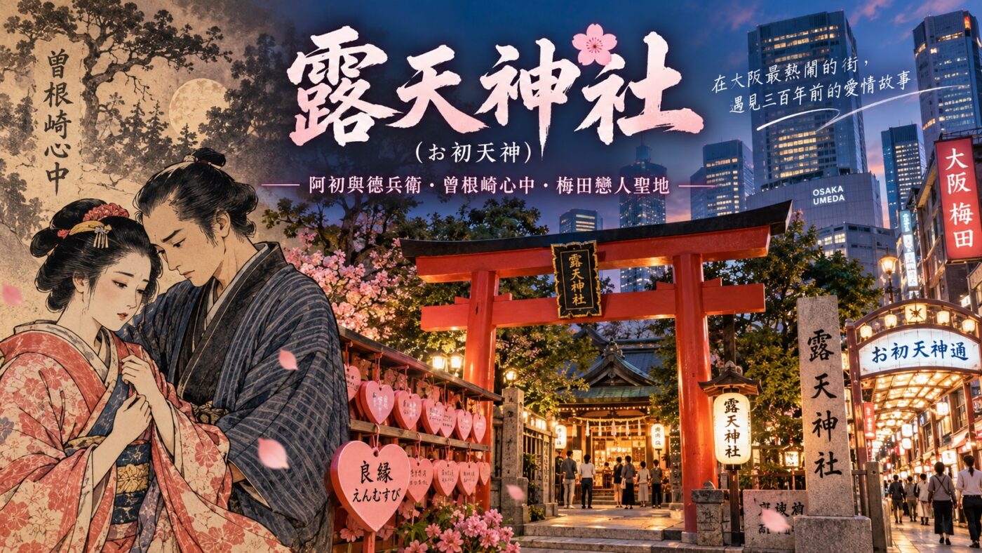 露天神社：大阪梅田戀愛神社，阿初德兵衛與曾根崎心中