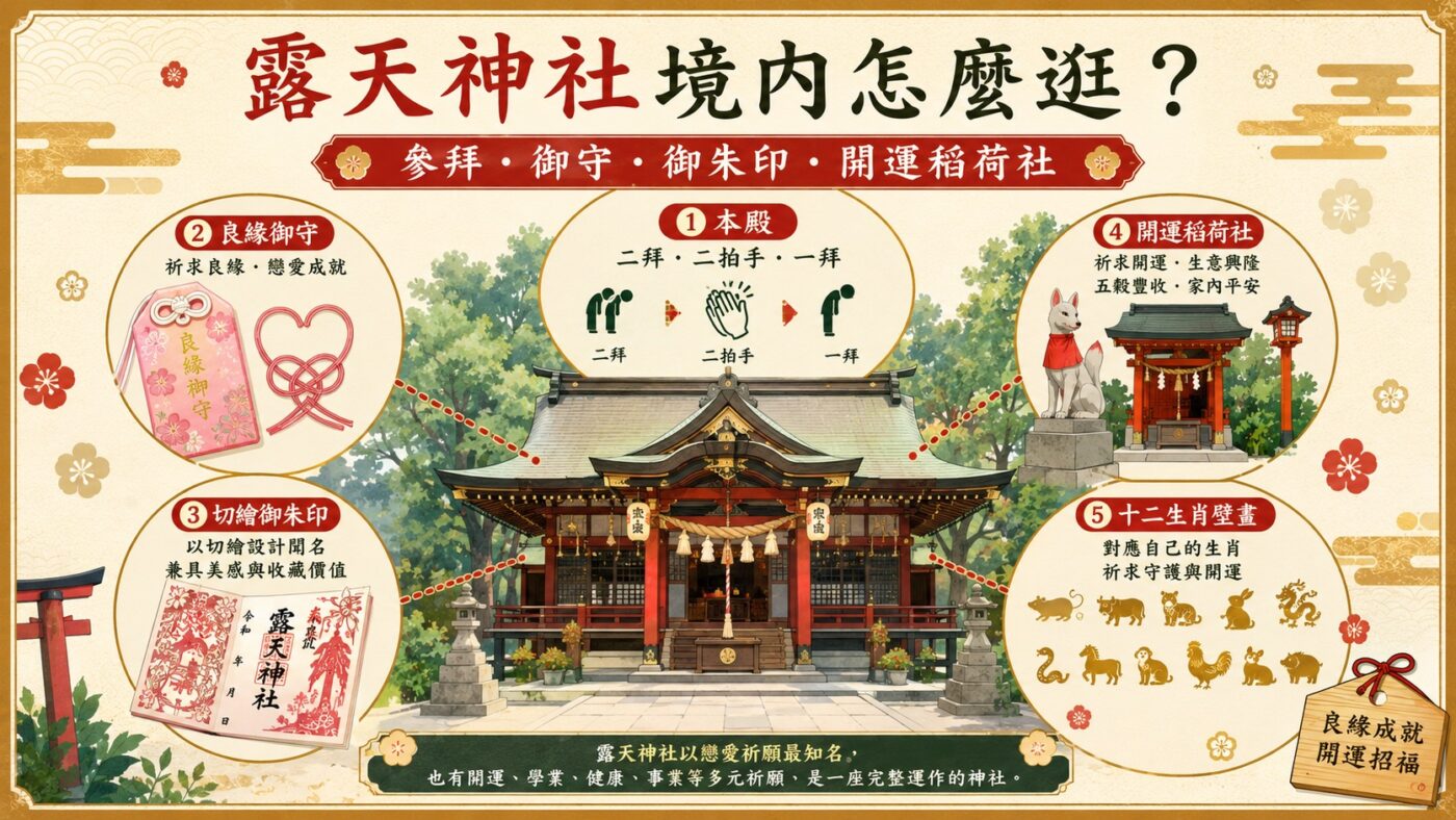露天神社怎麼拜？御守、御朱印與境內稻荷社9