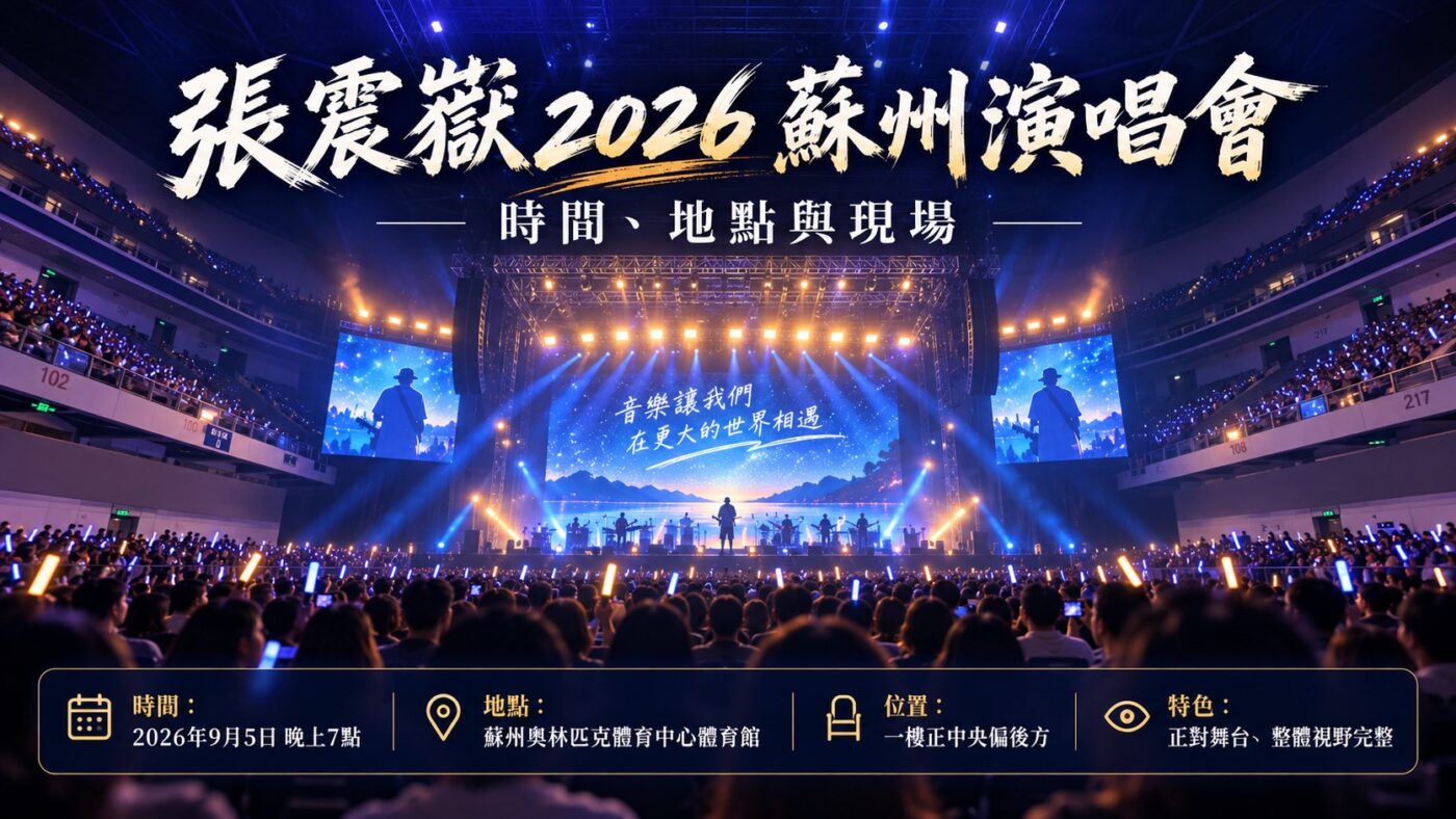 張震嶽演唱會2026蘇州站：時間、地點與現場 知識卡
