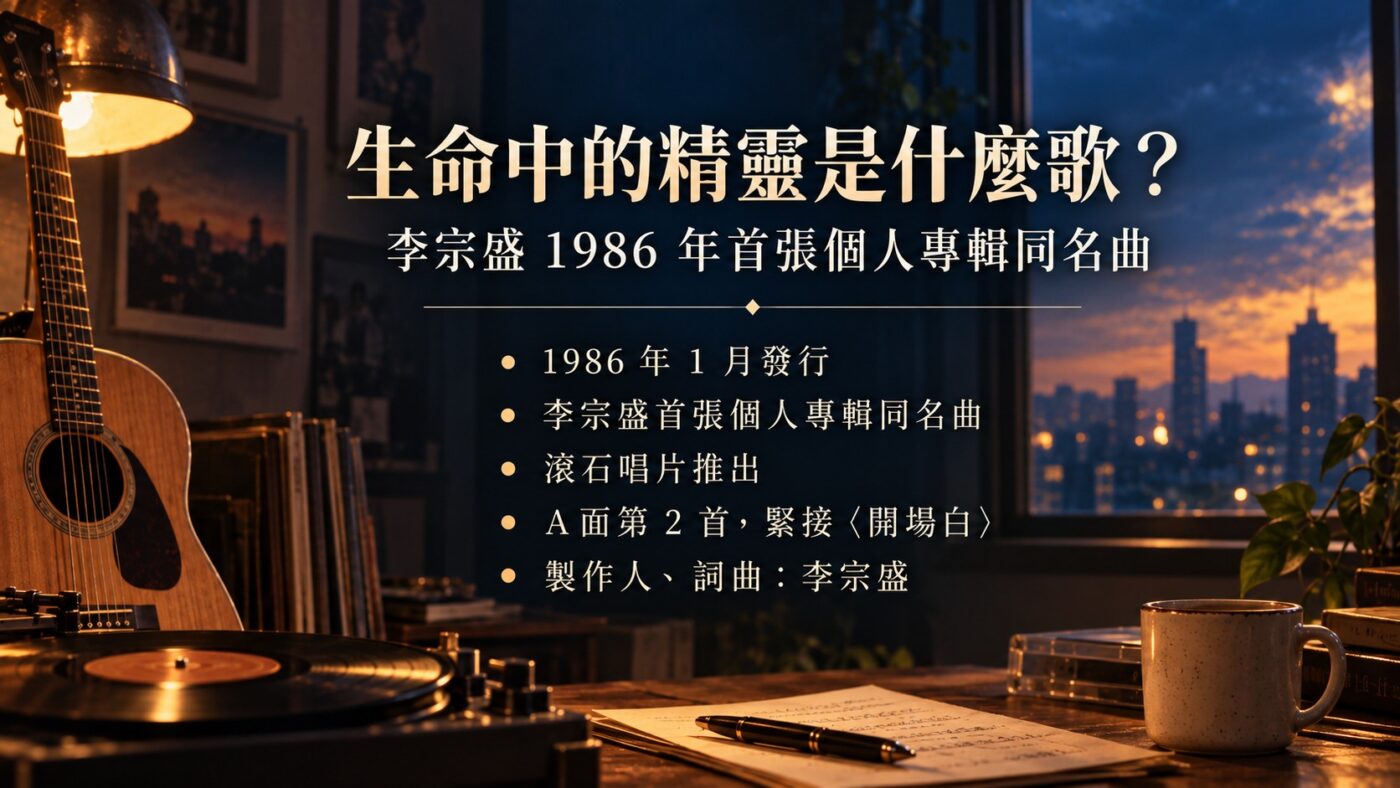 生命中的精靈是什麼歌？李宗盛一九八六年首張專輯同名曲（知識卡）