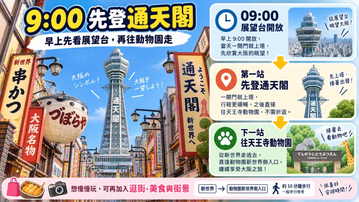 二、9:00 通天閣出發：早上先從新世界開始（知識卡）