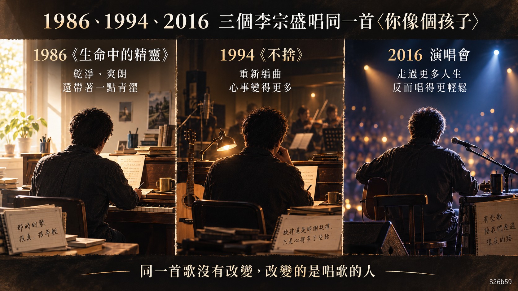 五、1986、1994、演唱會：三個李宗盛唱同一首〈你像個孩子〉知識卡