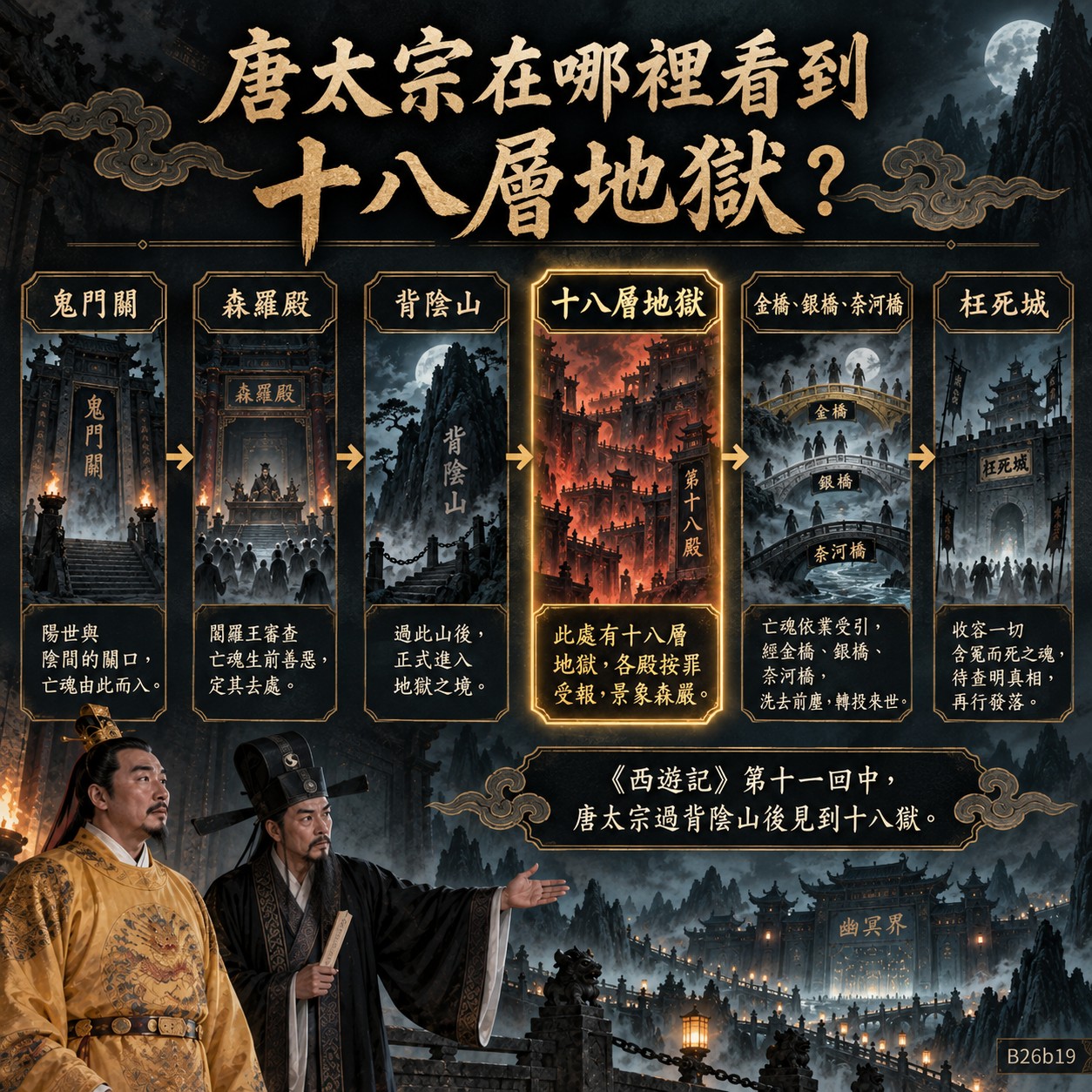 十八層地獄在唐太宗地府路線中的位置　知識卡