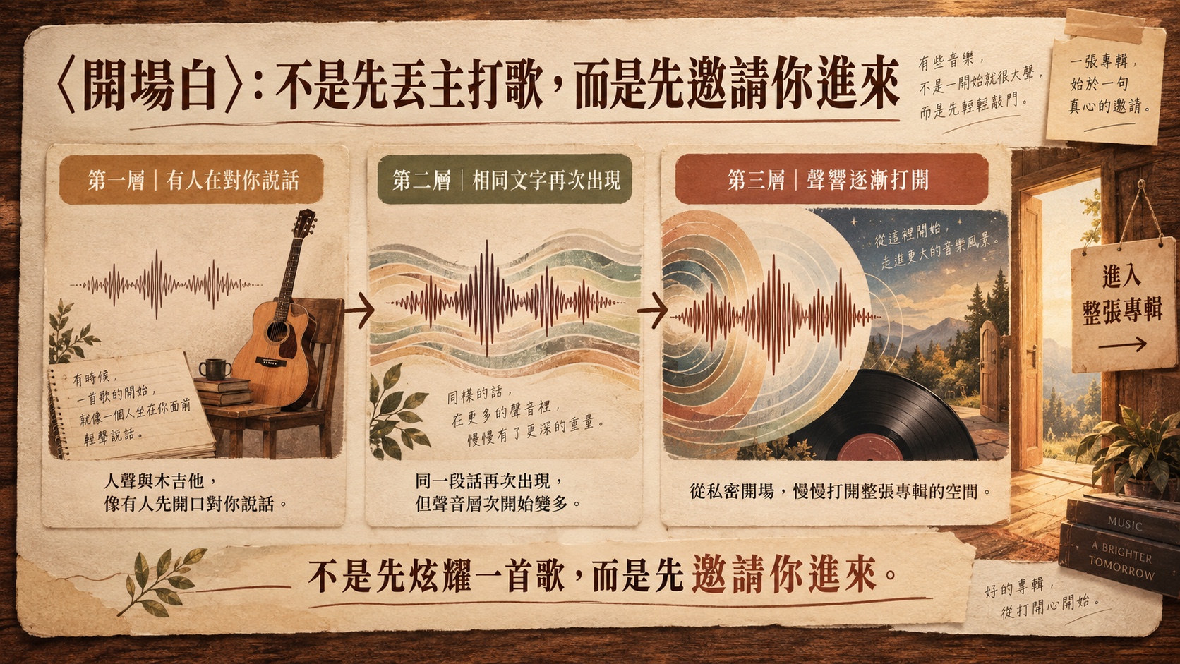 〈開場白〉不是先丟主打歌而是先邀請你進來 知識卡