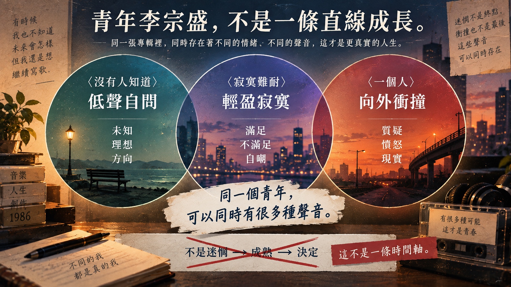 青年李宗盛不是一條直線成長：低聲自問、輕盈寂寞、向外衝撞 知識卡