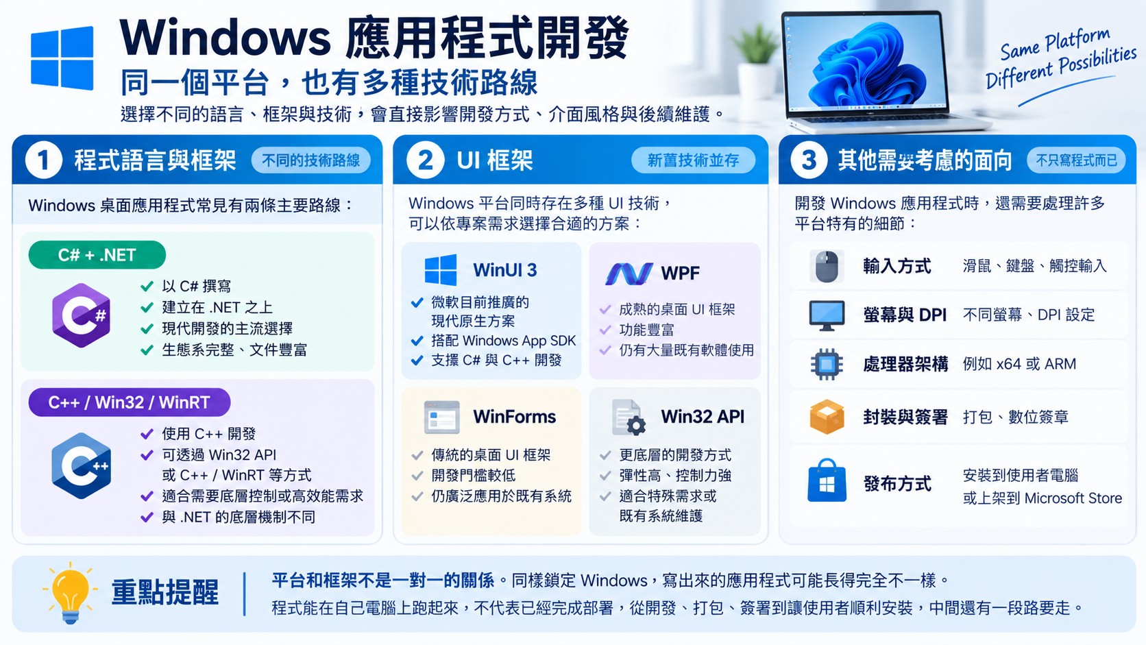 C#/.NET 與 C++/Win32/WinRT 技術路線