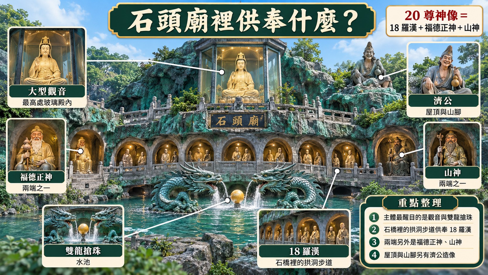 石頭廟裡供奉什麼神像配置知識卡