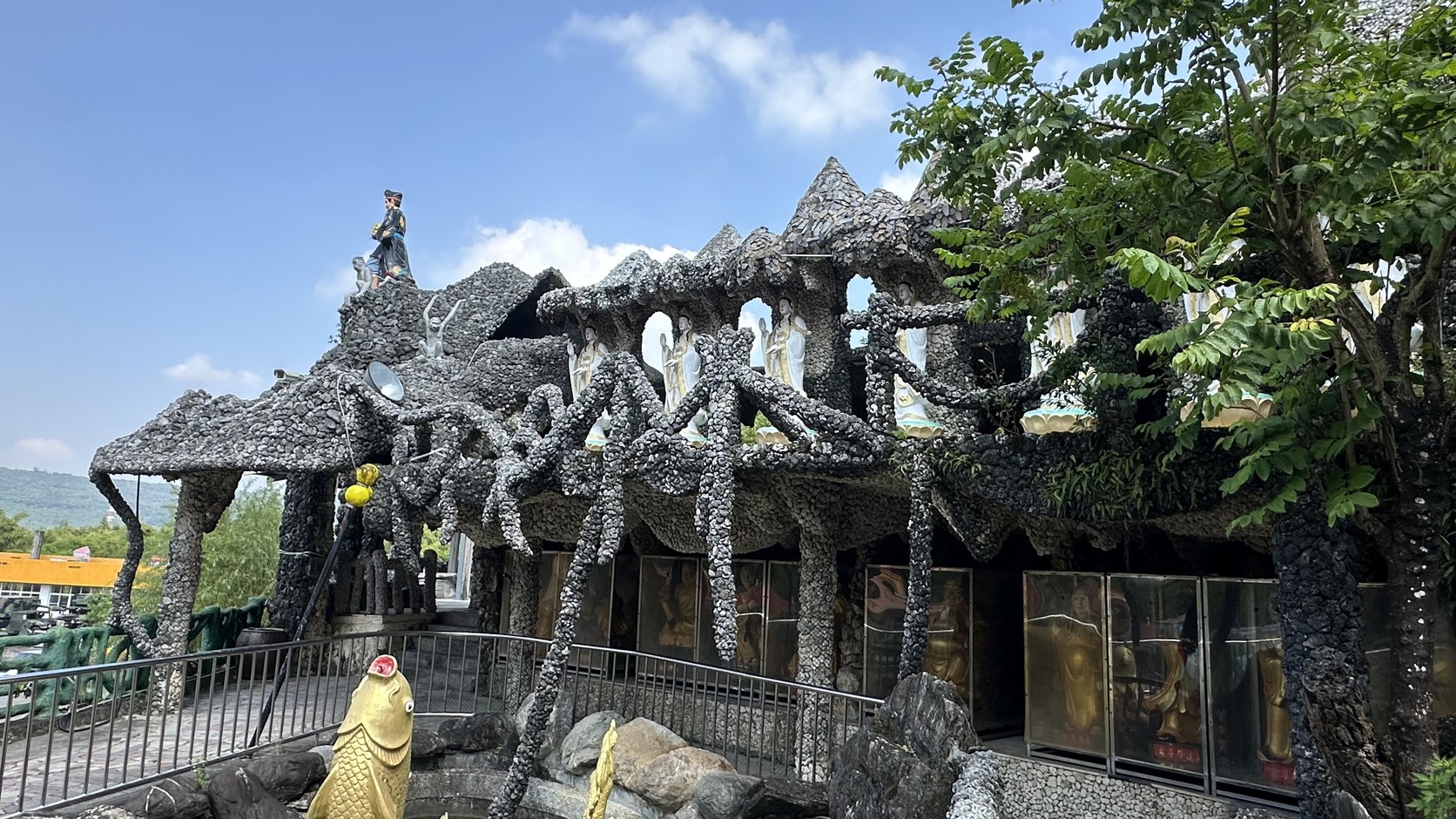 石頭廟石橋與雙龍水池全景實拍