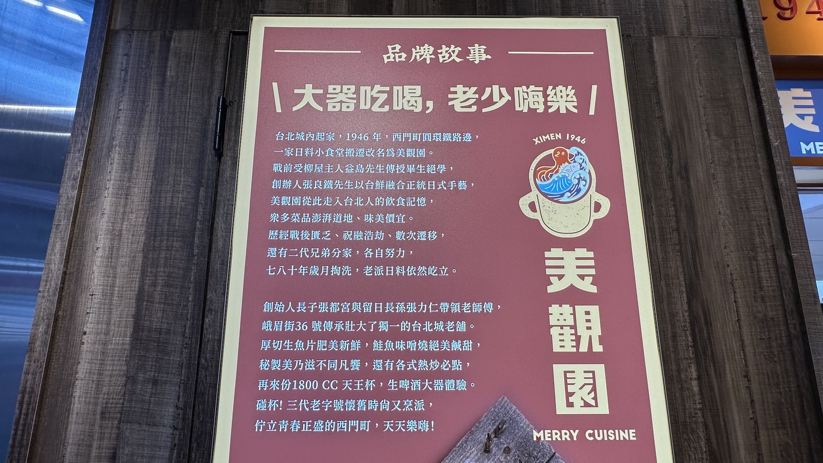 美觀園36號店內品牌故事牆實拍
