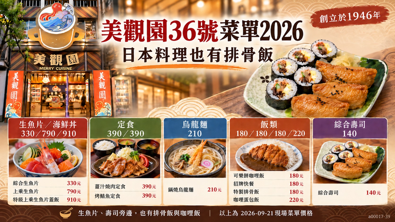 美觀園36號菜單2026價位知識卡