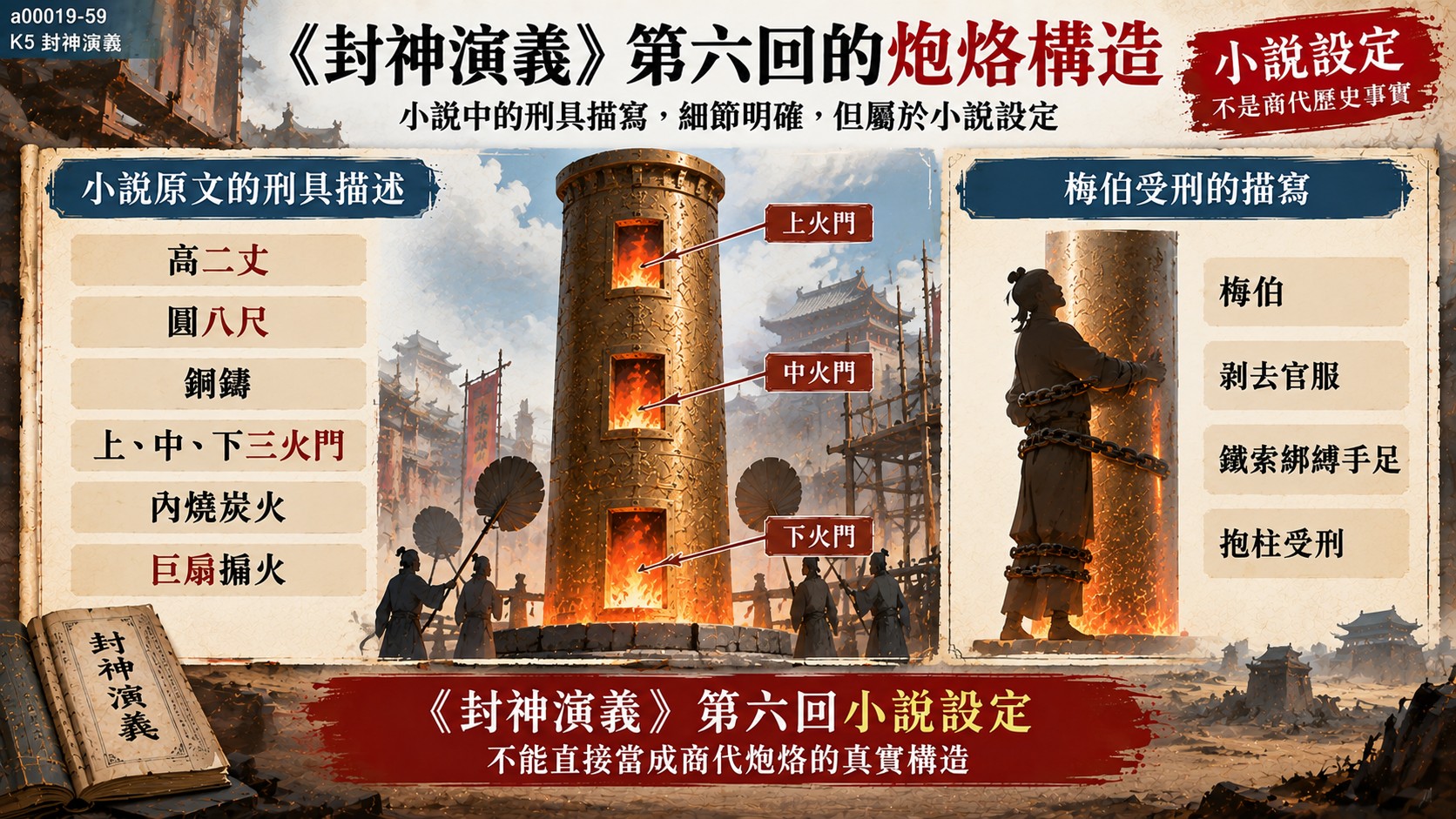 《封神演義》第六回炮烙刑具構造小說設定解析知識卡