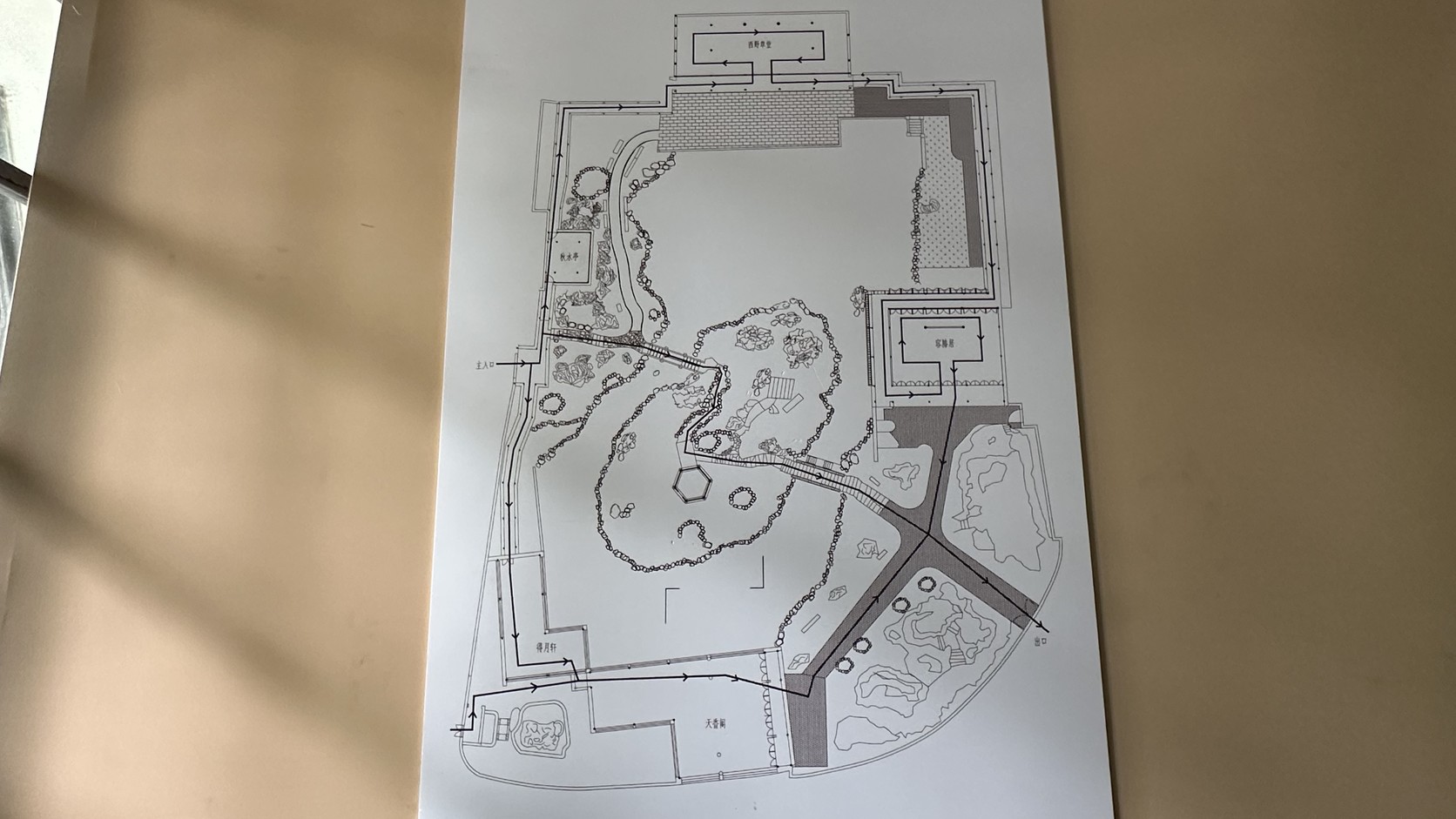 現場展示的近園平面圖