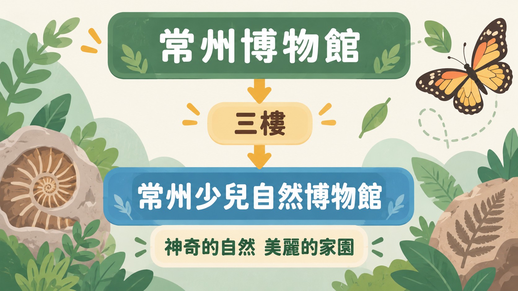 旅遊亮點整理卡：常州博物館三樓的常州少兒自然博物館與常設展《神奇的自然 美麗的家園》