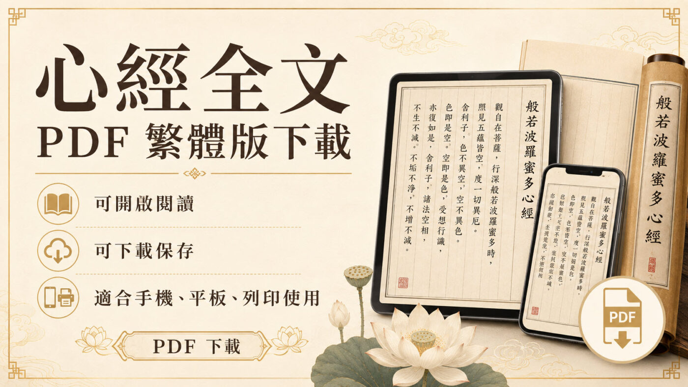 二、心經全文 PDF 繁體版下載