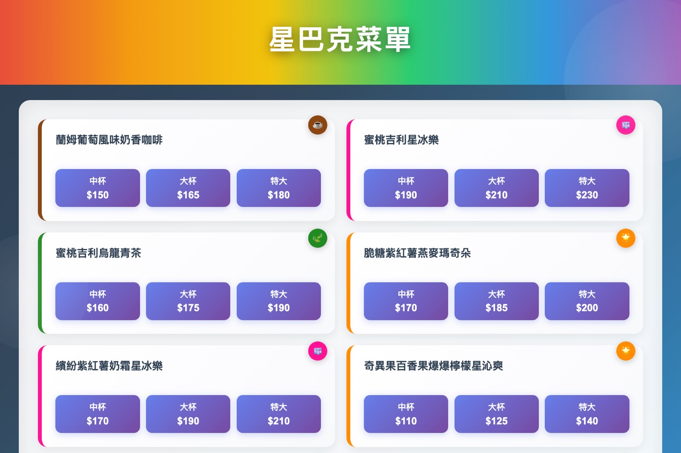 星巴克菜單2025：來一杯蘭姆酒調味的咖啡吧