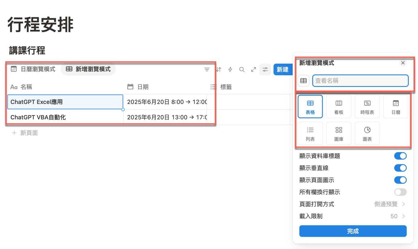 四、表格形式檢視