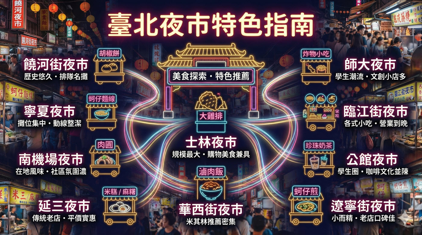 台北夜市排名2025：人氣必吃的10大美食攻略