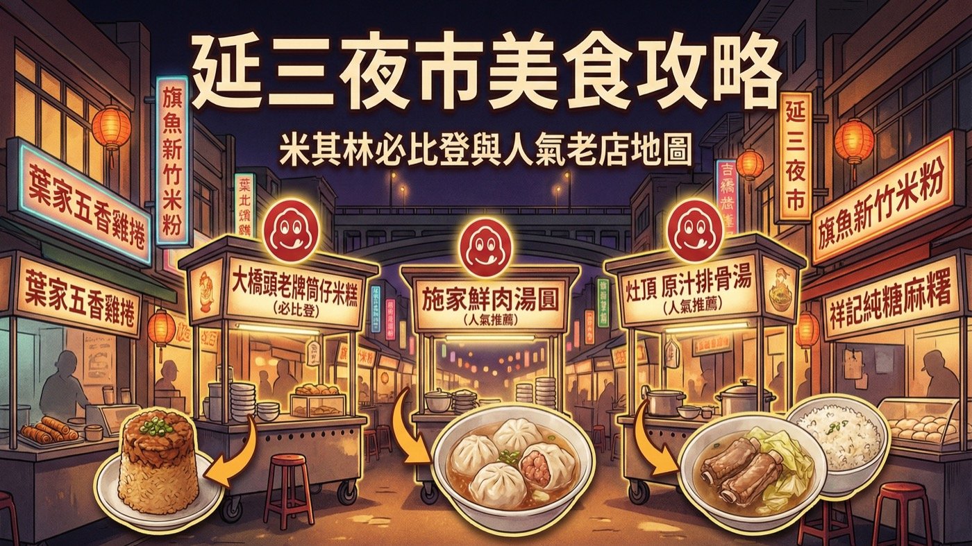 延三夜市必吃：3家美食評分最高的必比登推薦