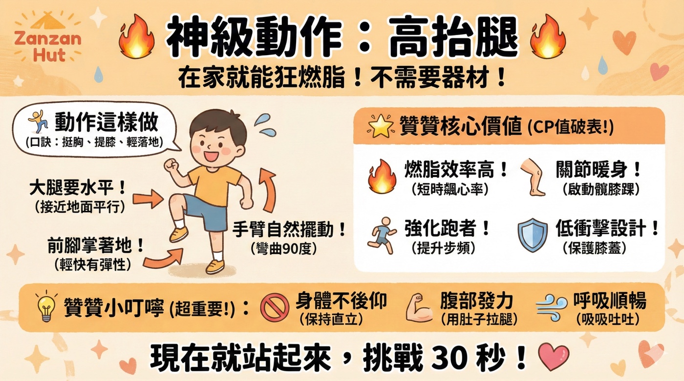 五、原地高抬腿訓練