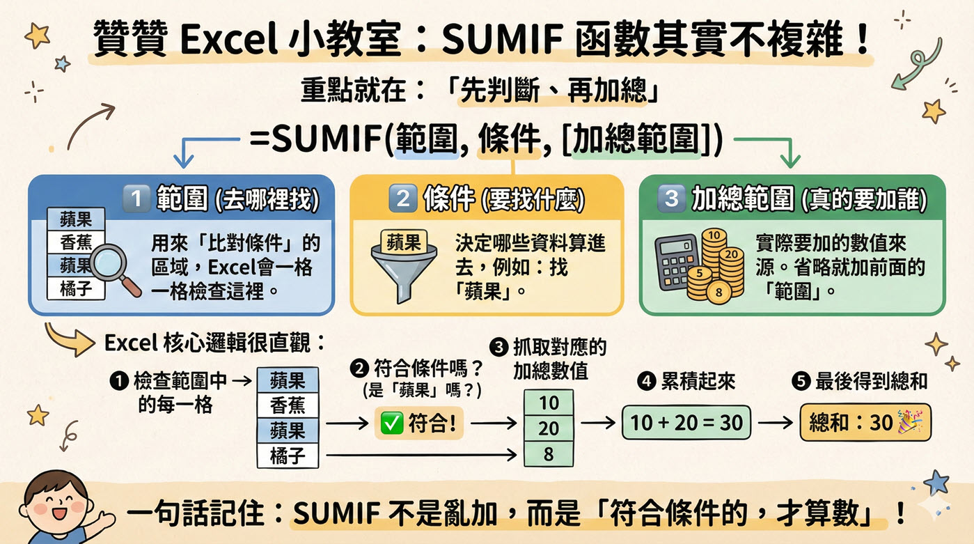 一、Excel關鍵字加總