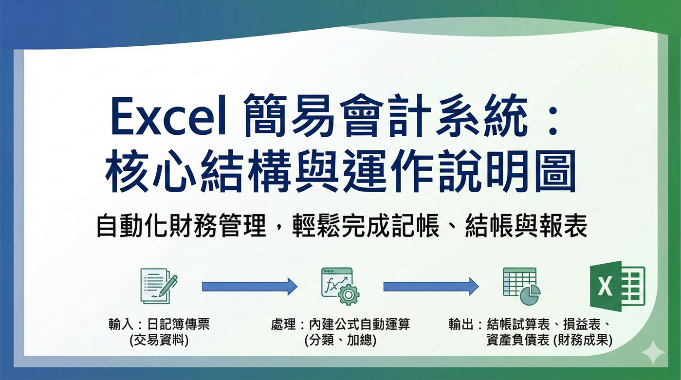 Excel日記簿傳票實際輸入與自動計算畫面