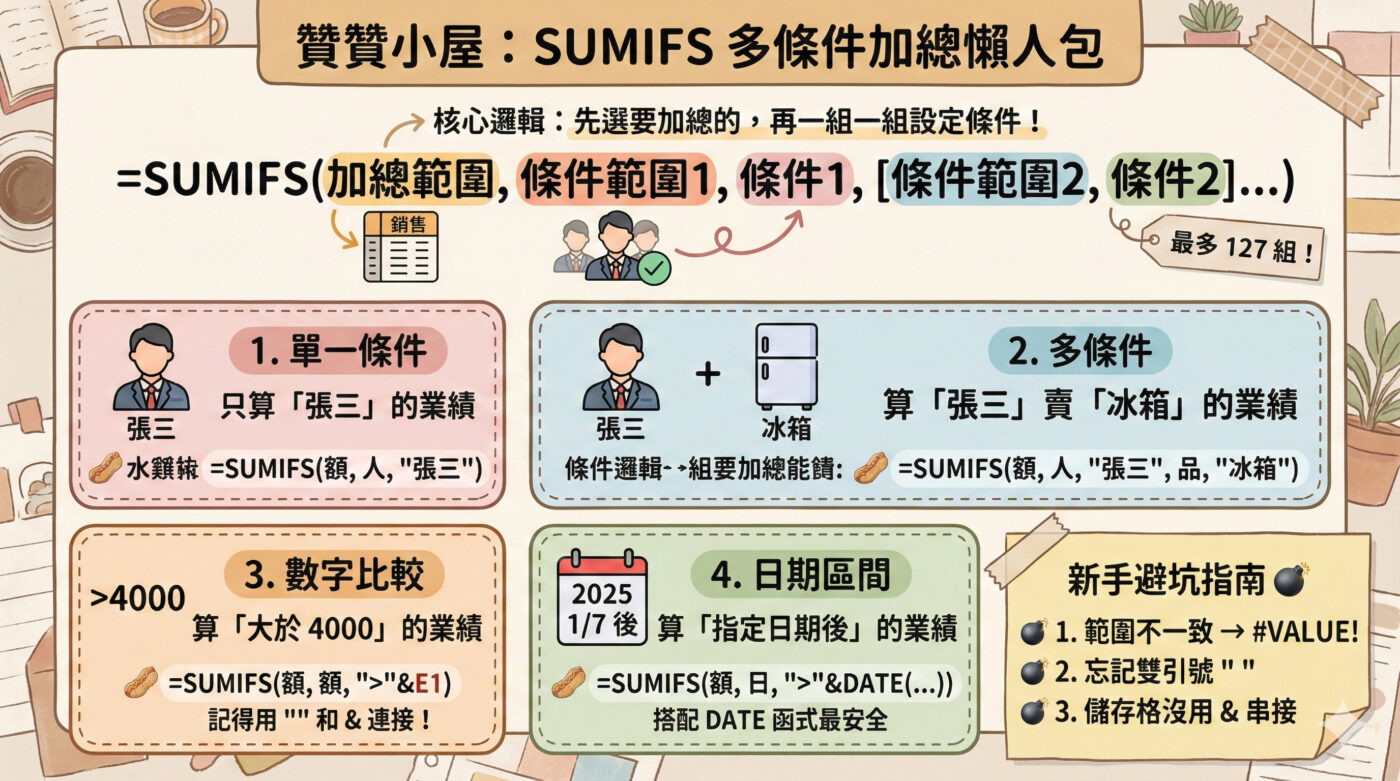 一、SUMIFS基本介紹
