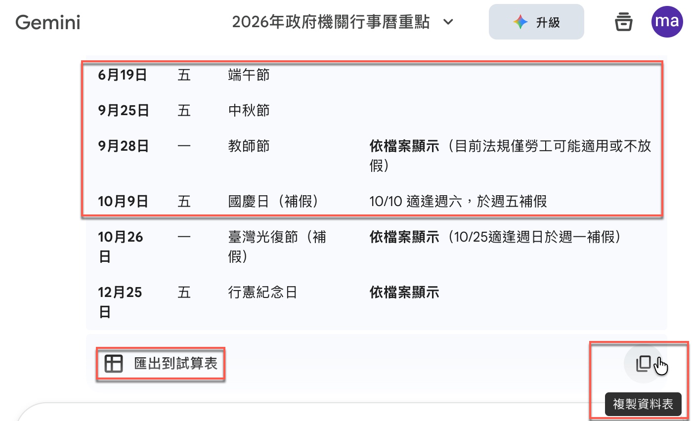六、Gemini資料整理