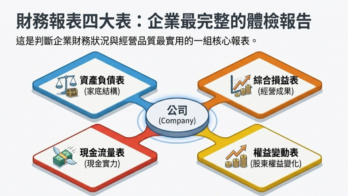 會計學入門：Excel財務報表四大表分析範例