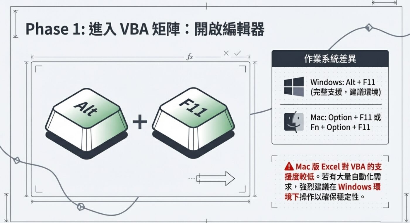 一、開啟VBA編輯器：自動化專案的開始