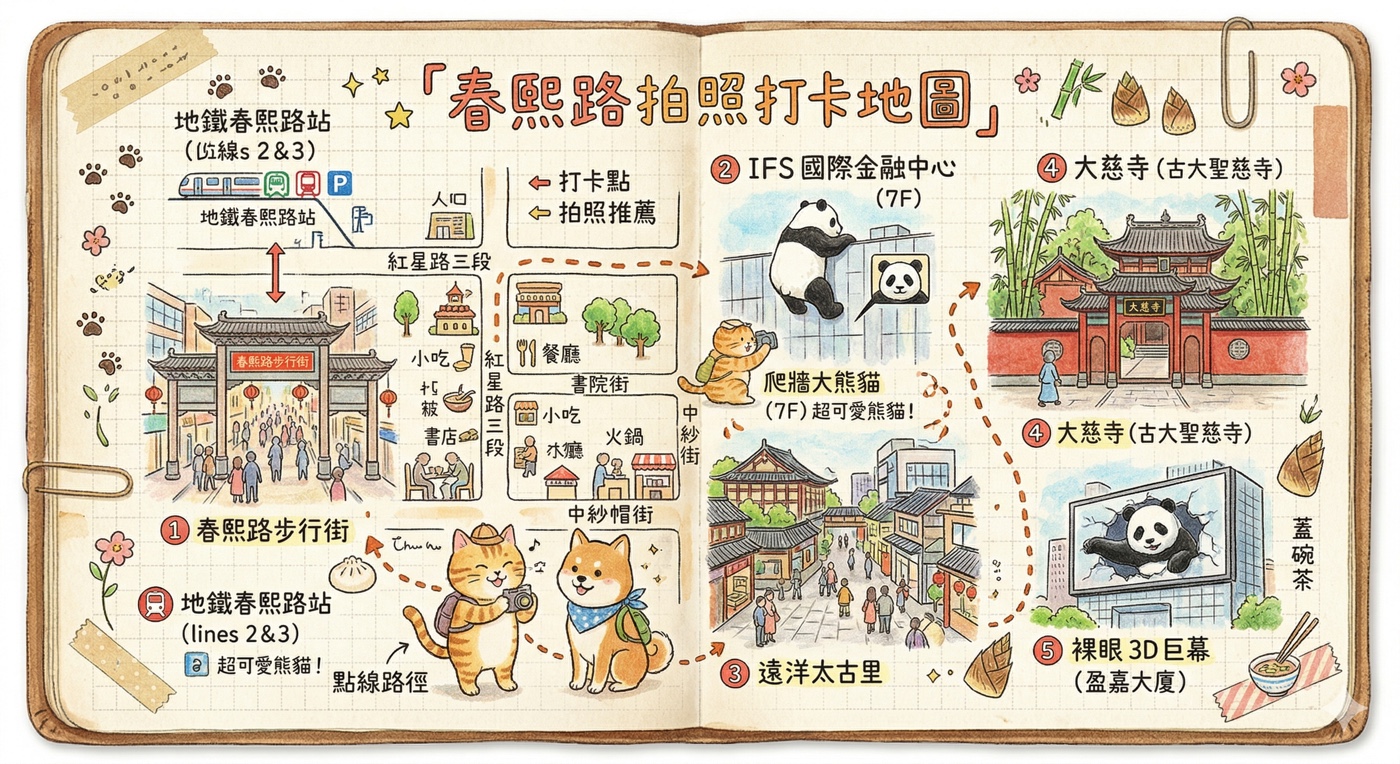 一、春熙路地圖:成都必去的最熱門最熱鬧地標