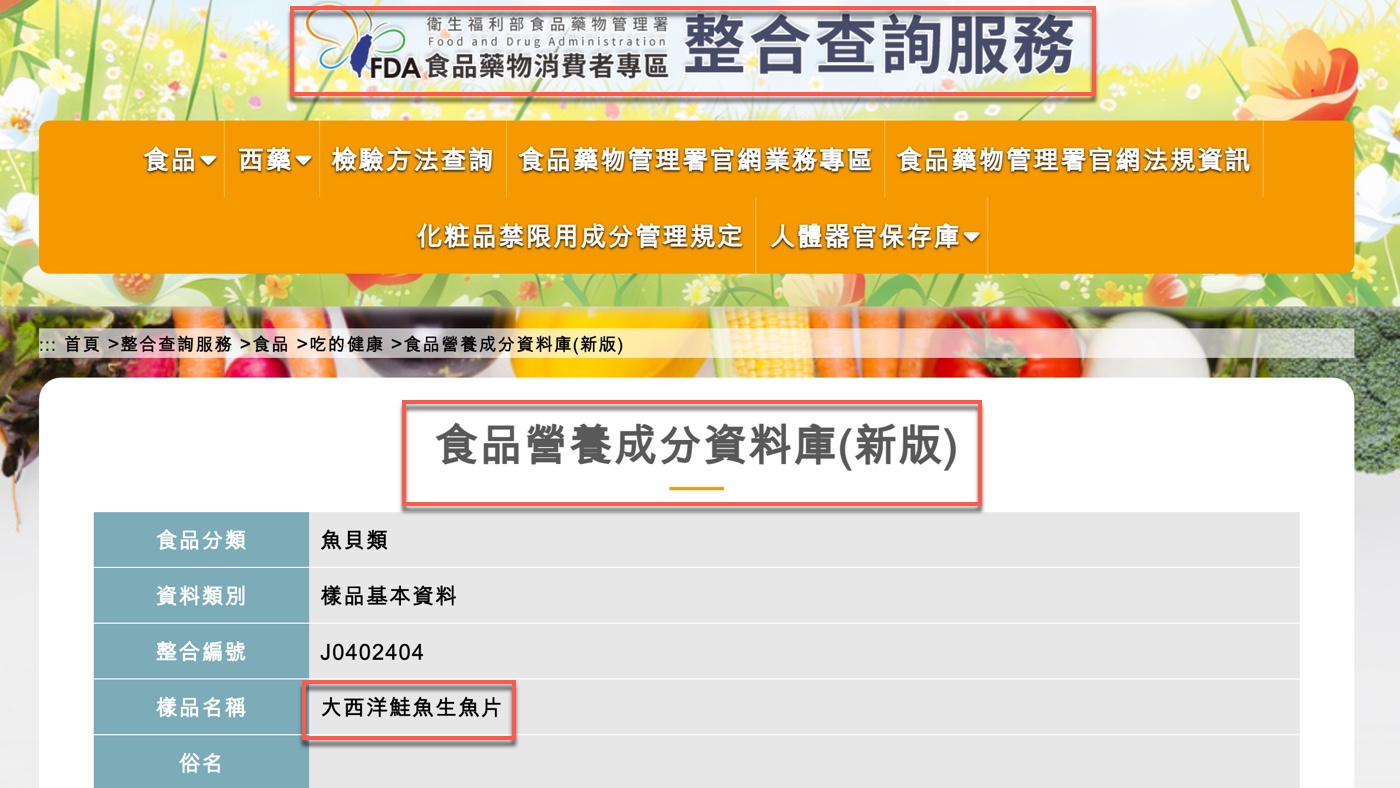 二、鮭魚營養成份