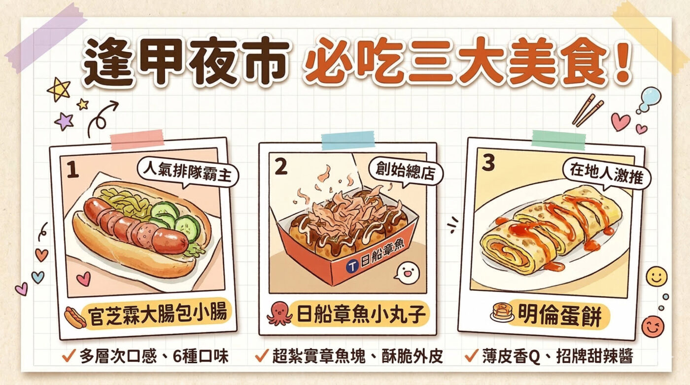 五、逢甲夜市必吃:三家在地數十年的經典美味