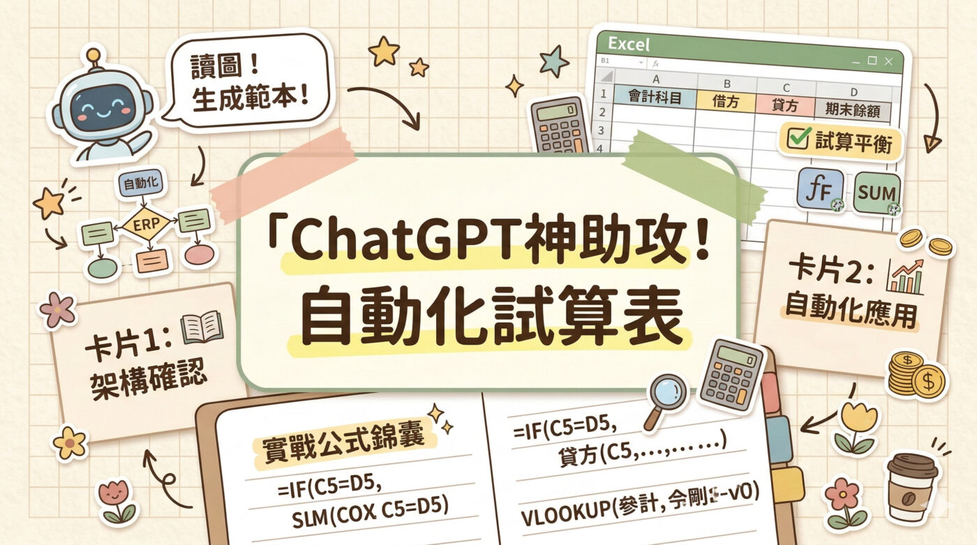 試算表會計：ChatGPT給的1個自動化Excel範本
