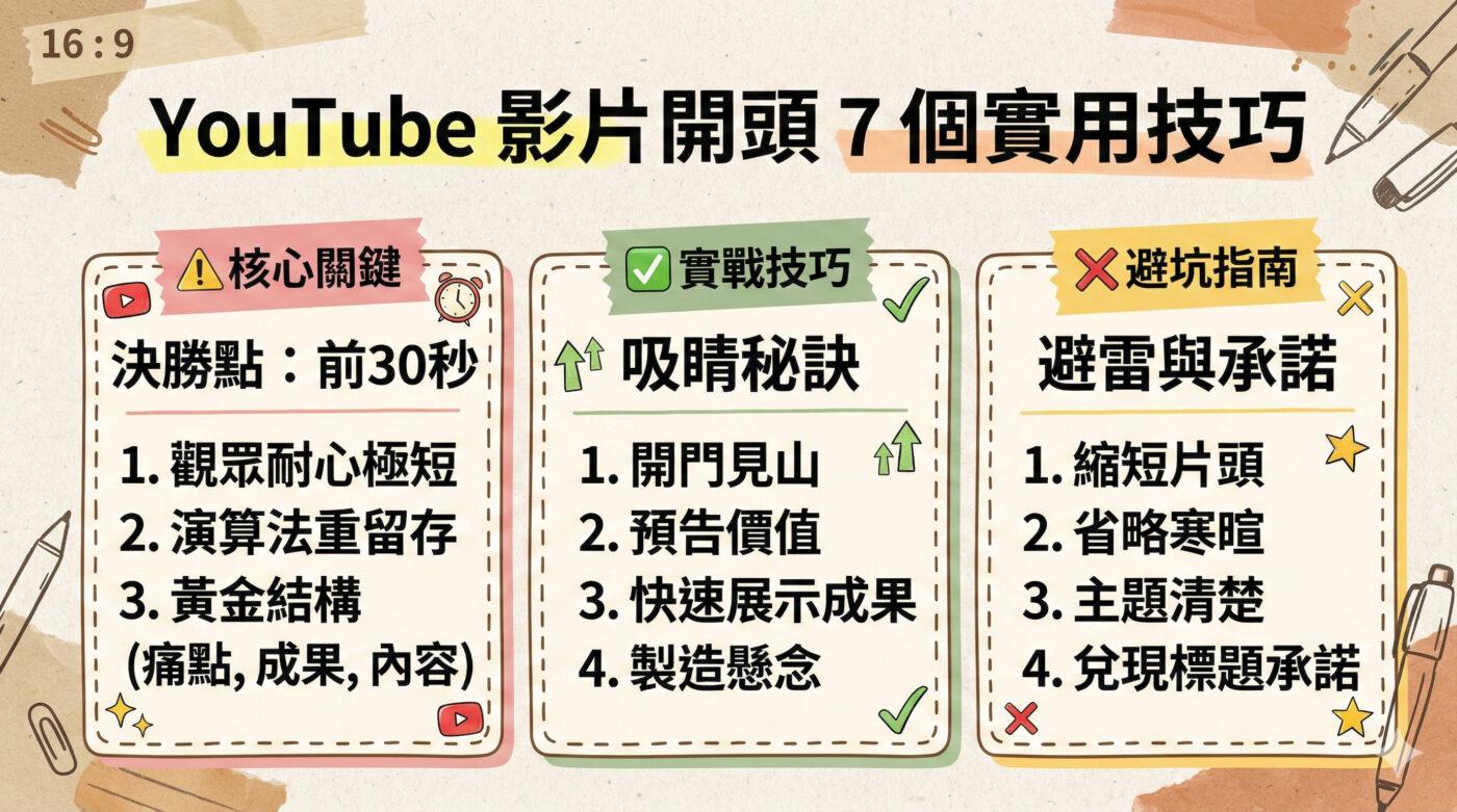 影片片頭怎麼做？7個YouTube觀眾留存率關鍵