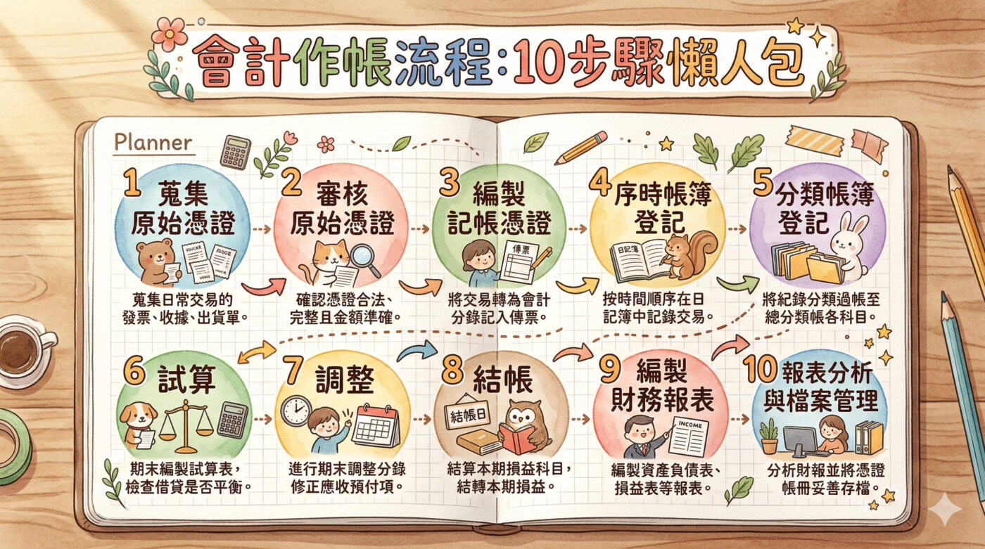公司作帳流程：10步驟從憑證取得到歸檔保存