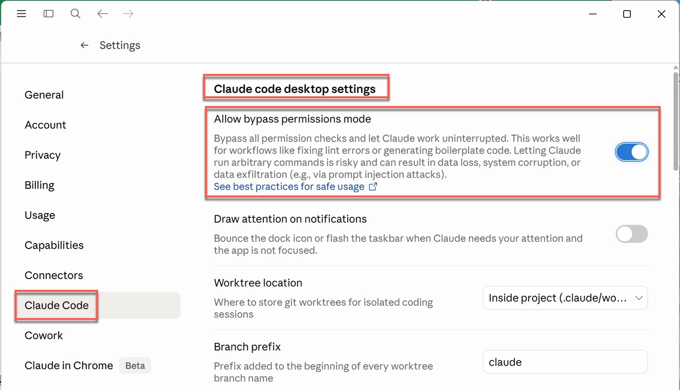 四、Claude Code自動模式：開啟Bypass開關2