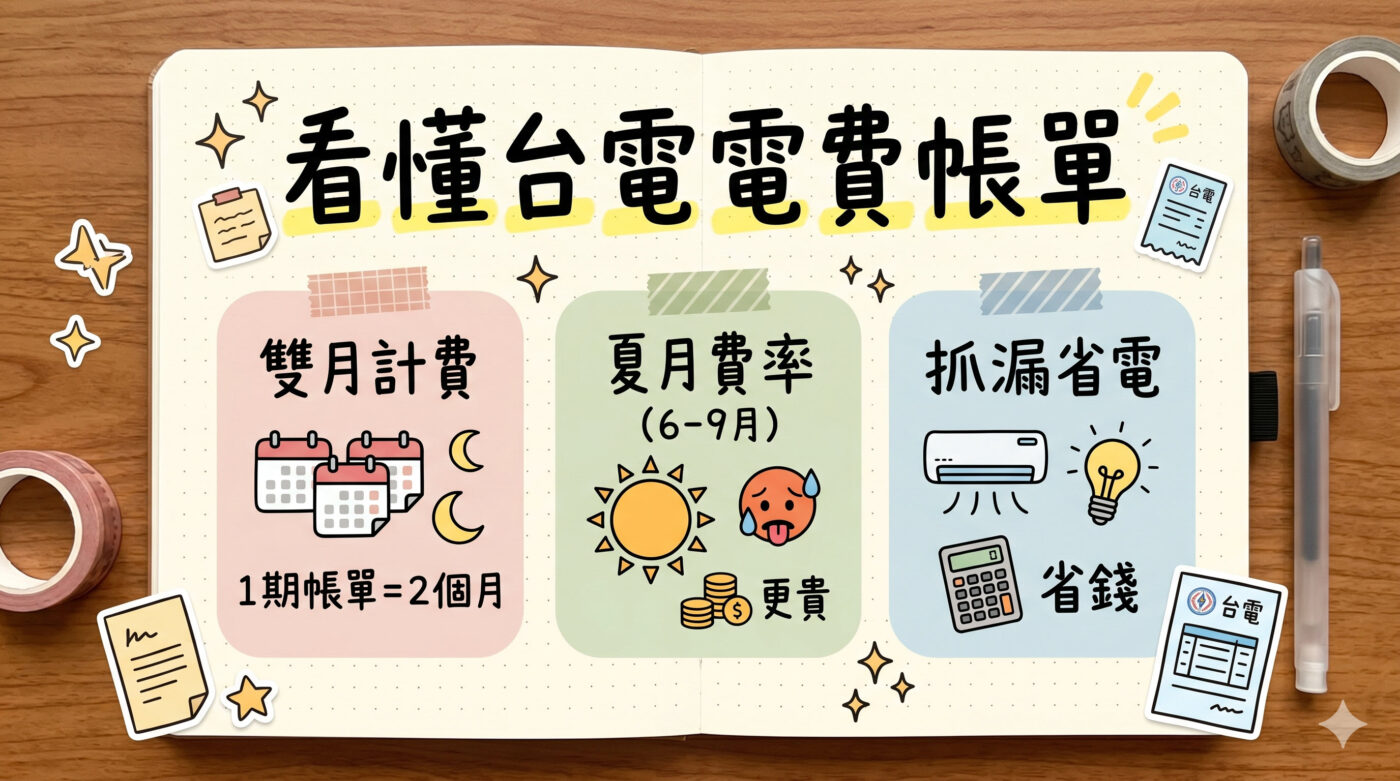 台電電費計算公式：每2個月的帳單教你怎麼看