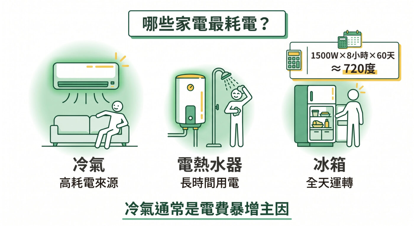 四、從瓦數估算一期帳單的家電耗電