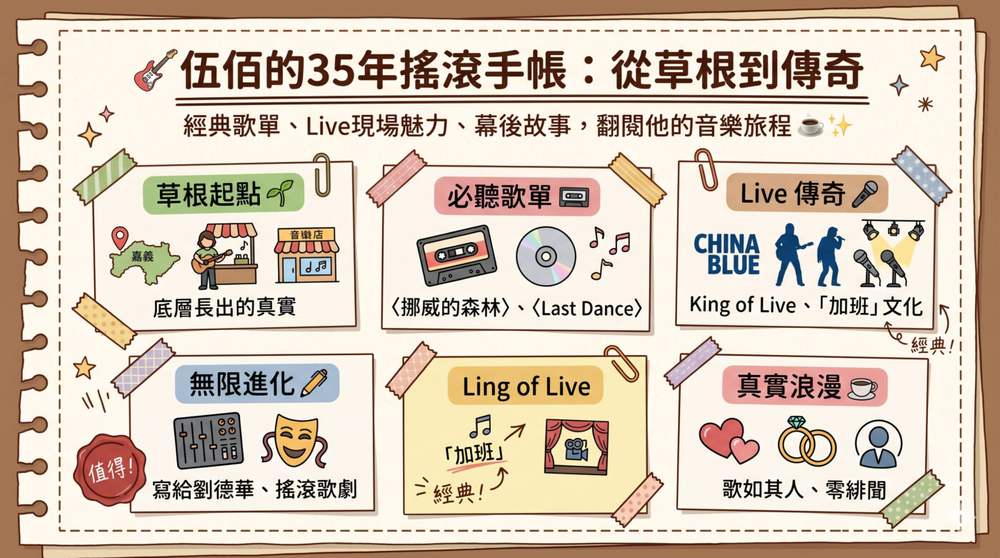 伍佰寫的歌：成名曲到演唱會的35年搖滾傳奇