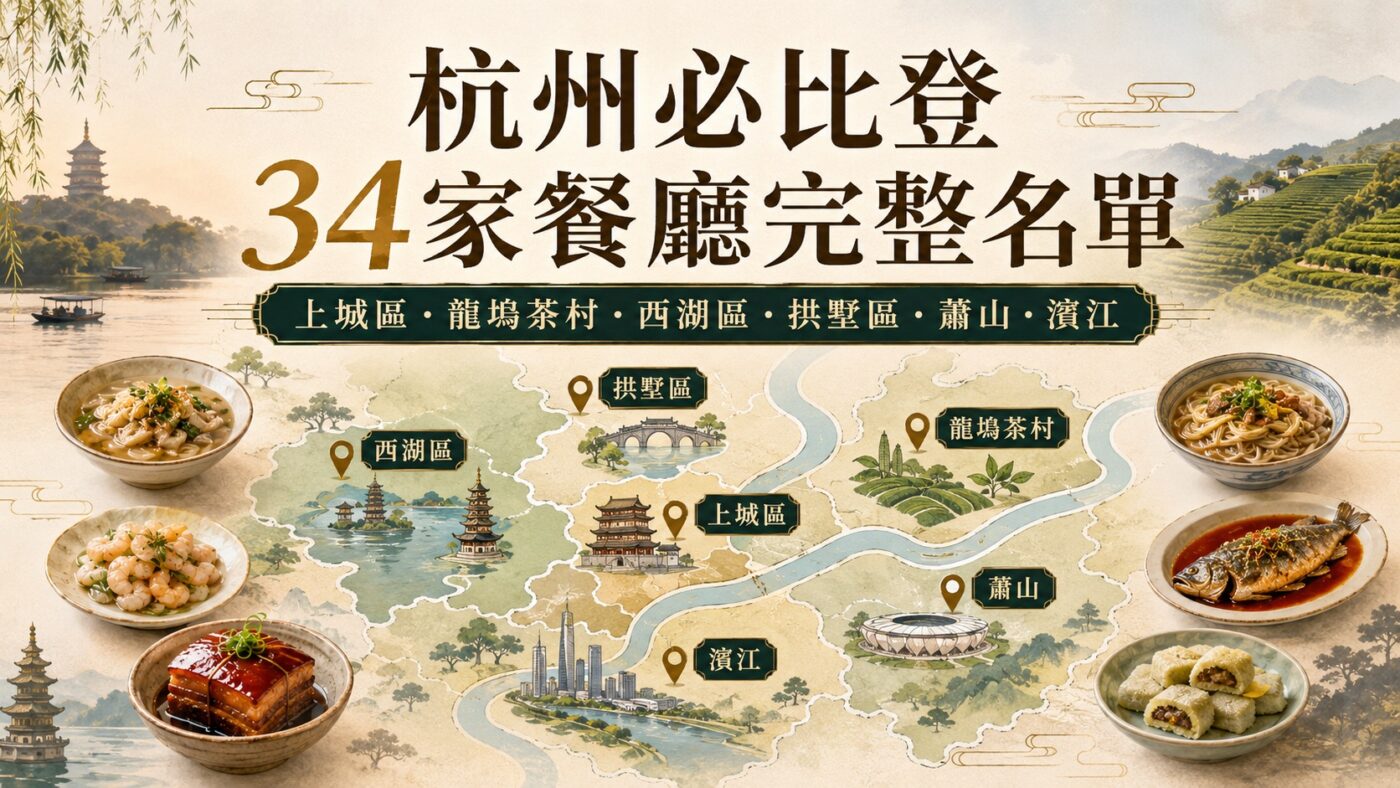 六、杭州美食必吃：必比登34家餐廳完整名單