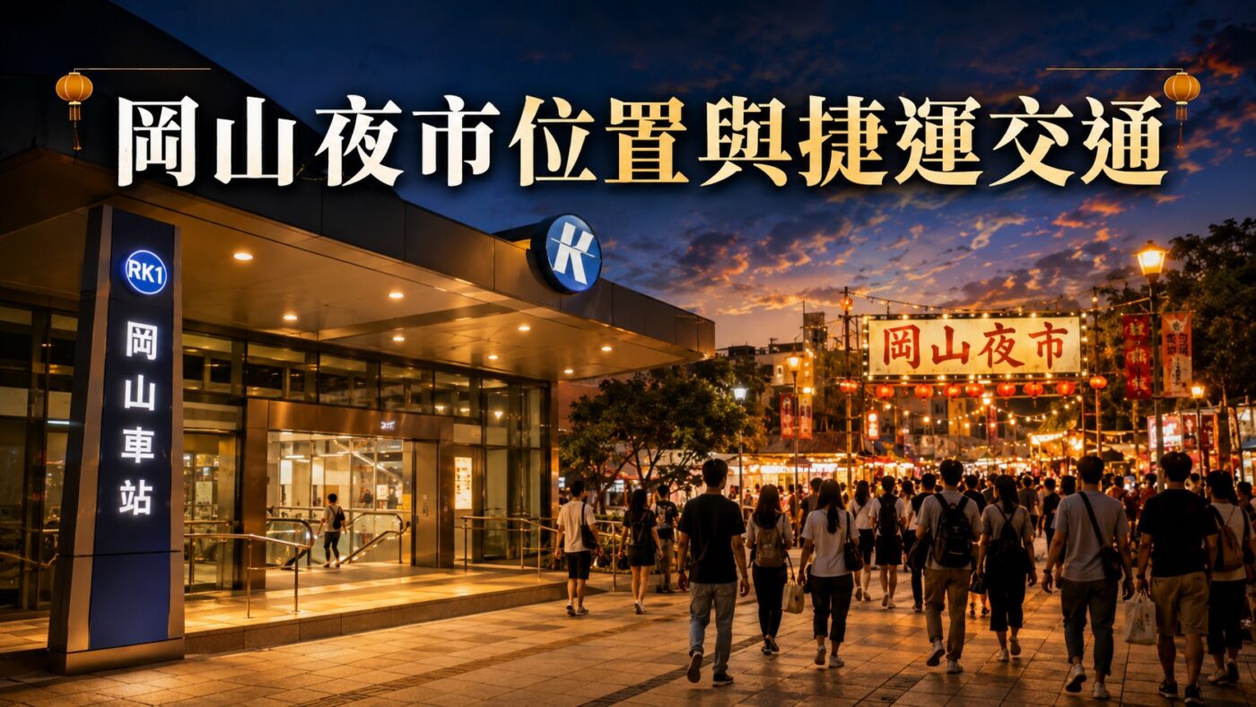 一、岡山夜市位置與捷運交通